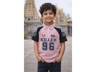BOYS COLOR ZIPPER T-SHIRT