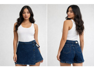 LADIES DENIM SHORT SKIRT