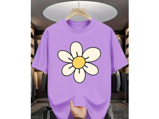 FLOWER PRINT T SHIRT FOR LADIES