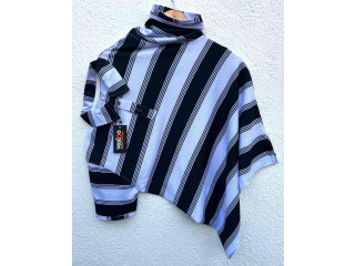 POPCORN STRIPES COLLAR T-SHIRTS