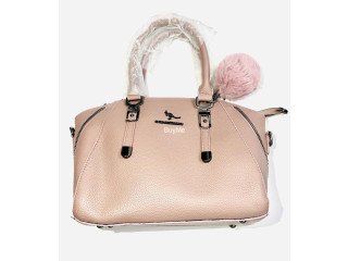 LIGHT PINK RICH LOOK HAND BAG - IMPORTED