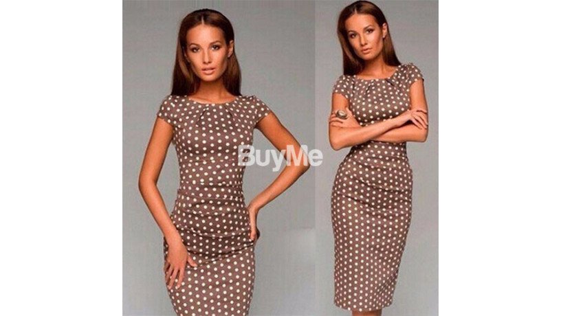 womens-casual-evening-party-bodycon-dress-dot-print-sale-big-2