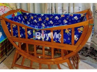 WOODEN BABY COT WITH NET
