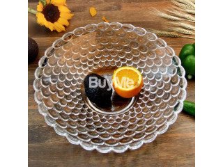 CRYSTAL GLASS FRUIT BOWL – BUBBLE PATTERN