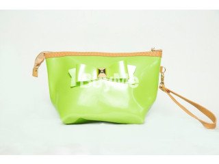 WOMEN LIME GREEN CHIC BOW DESIGN CLUTCH BAG