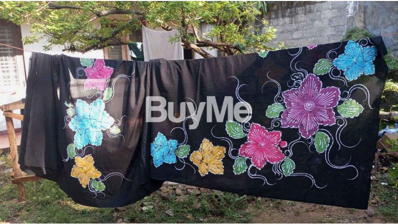 bathik-saree-material-black-colorful-design-big-0