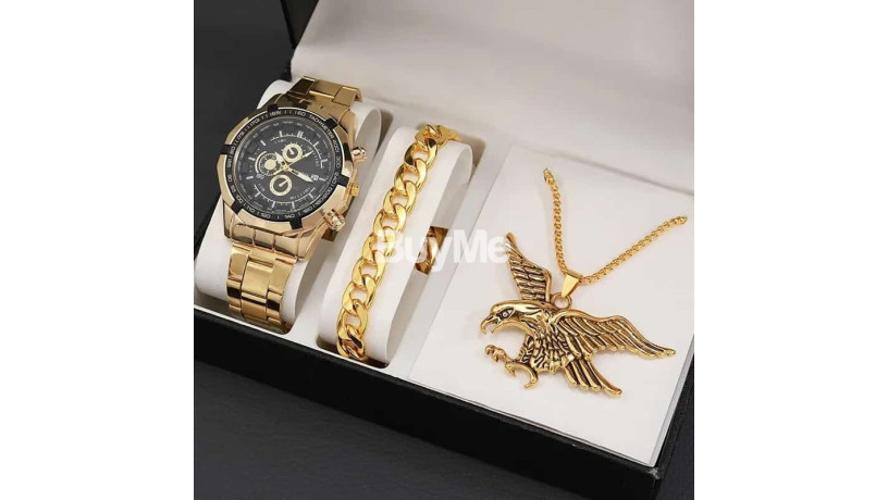 gold-colour-watch-with-bracelet-design-chain-for-men-big-2