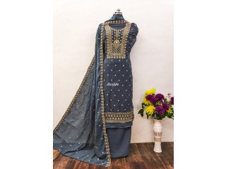 EXCLUSIVE DRESS MATERIAL SUIT FOR WOMEN - BLUE