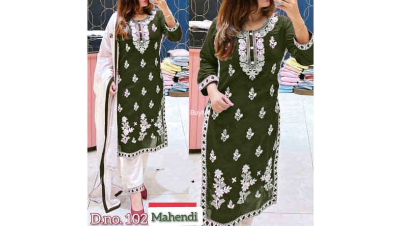 new-design-kurti-pant-with-dupatta-set-mehendi-color-big-0