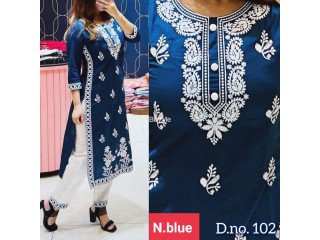 NEW LAUNCHED DESIGNER KURTI PANT WITH DUPATTA SET - BLUE