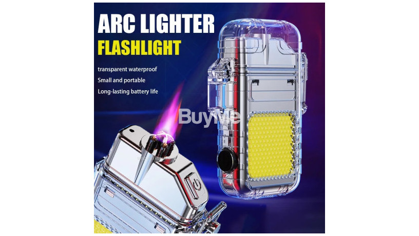 waterproof-rechargeable-electric-arc-lighter-with-flashlight-big-0