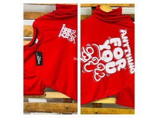 RED COLOUR TRENDING CREW NECK TSHIRTS - ANYTHING FOR YOU SUDDA