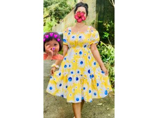 YELLOW COLOUR FROCK FOR GIRLS