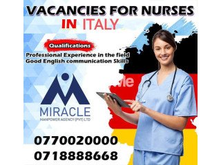 JOB VACANCIES FOR NURSES IN ITALY