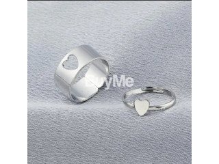 COUPLE RING 2PCS - SILVER