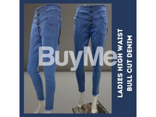 LADIES HIGH-WAIST BULL CUT DENIM