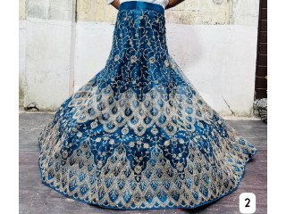 NET LEHENGA WITH CODING WORK - BLUE 2