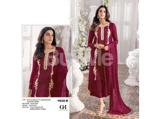 FOX GEORGETTE EMBROIDERY SEQUINS WORKED KURTA - RED