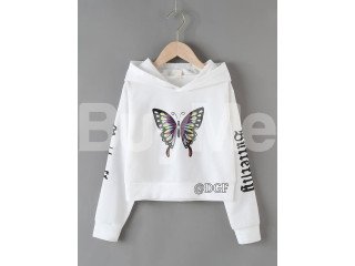 BUTTERFLY'S LADYS HOODY - WHITE