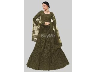 LEHENGA SET - OLIVE GREEN