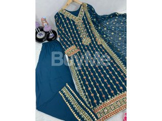 HEAVY EMBROIDERED SEQUINS WORK 3 PCS SUIT SET