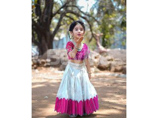 DESIGNED SAREE FOR KIDS - PINK