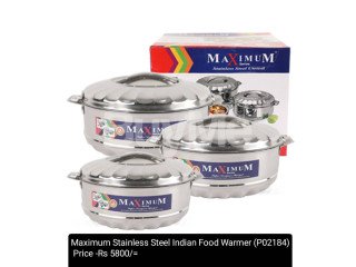 MAXIMUM STAINLESS STEEL INDIAN FOOD WARMER