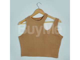 WOMEN'S CROP TOP - BROWN